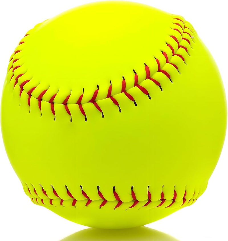 Mofizarex Sports Practice Fastpitch Softballs, Yellow Softballs Training Ball Unmarked & Leather Covered for Games, Practice and Training - Image 1